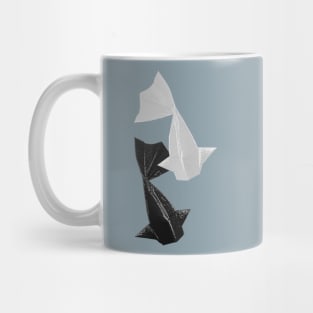 Black and White Origami fish pattern Mug